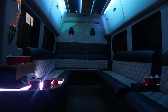 customized interior design in our party van