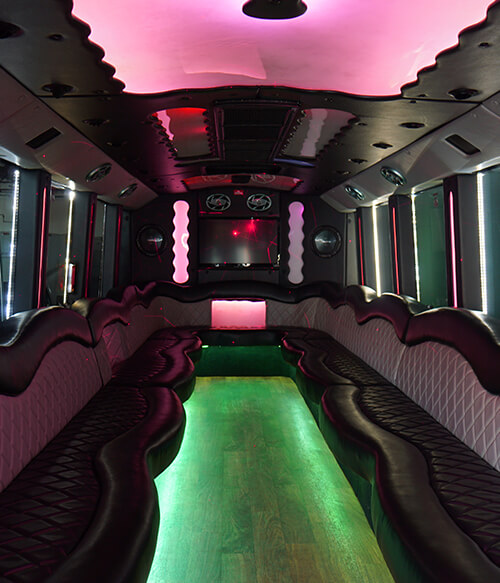 exclusive party bus interior design